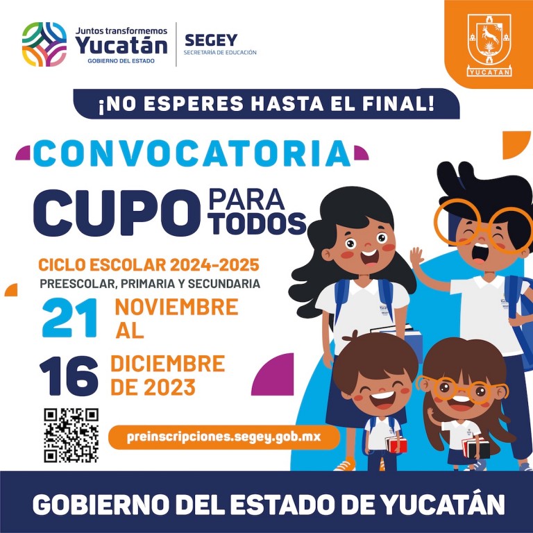 En noviembre arranca el proceso de preinscripción en línea de la SEGEY