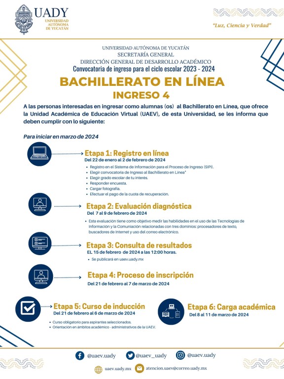 Queda una semana para registrarse al bachillerato en línea de la UADY.