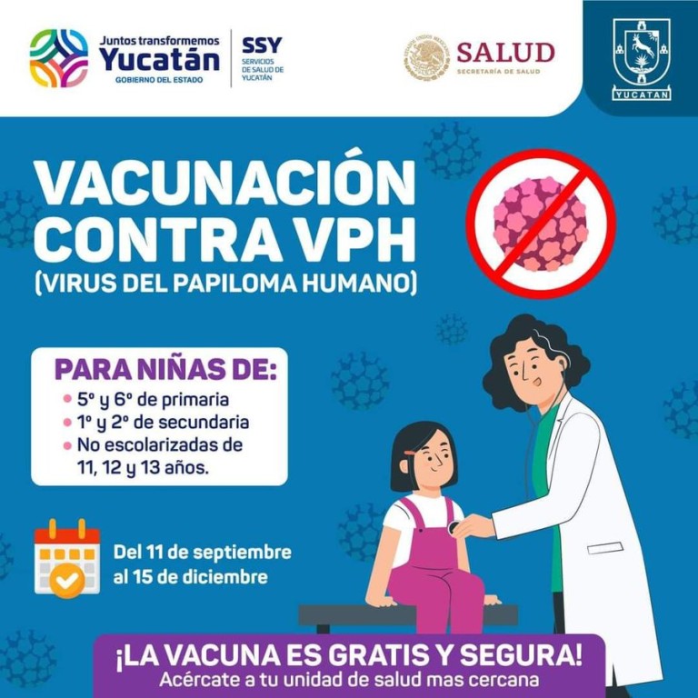 Por primera vez se aplica vacuna del VPH en niños yucatecos
