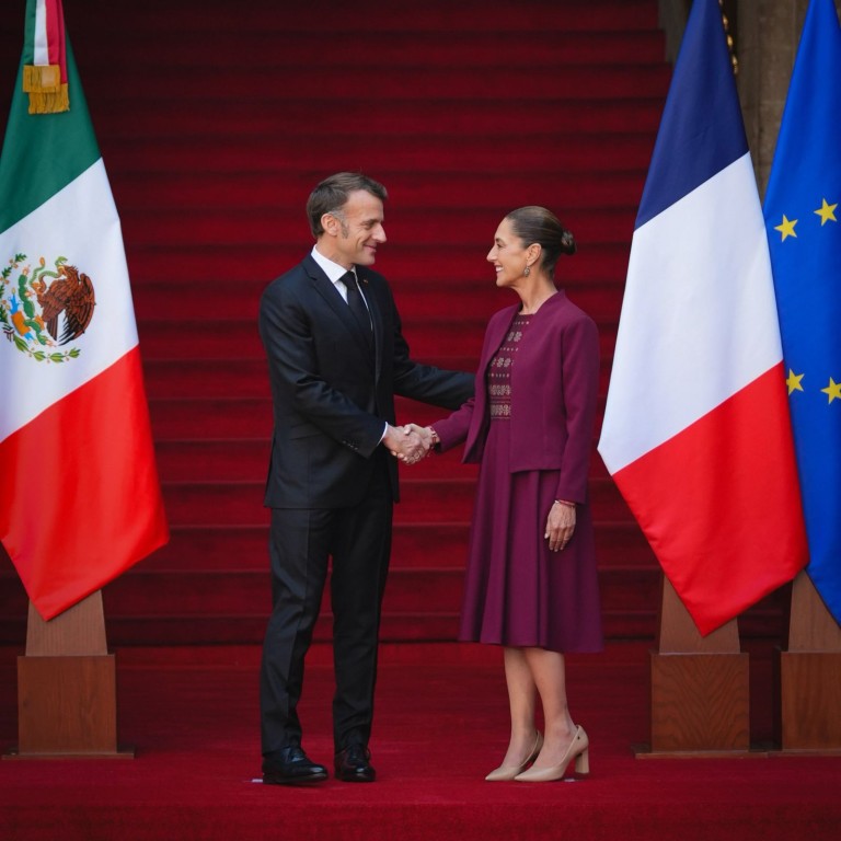 Recibe presidenta Sheinbaum a su homólogo de Francia, Emmanuel Macron, en Palacio Nacional