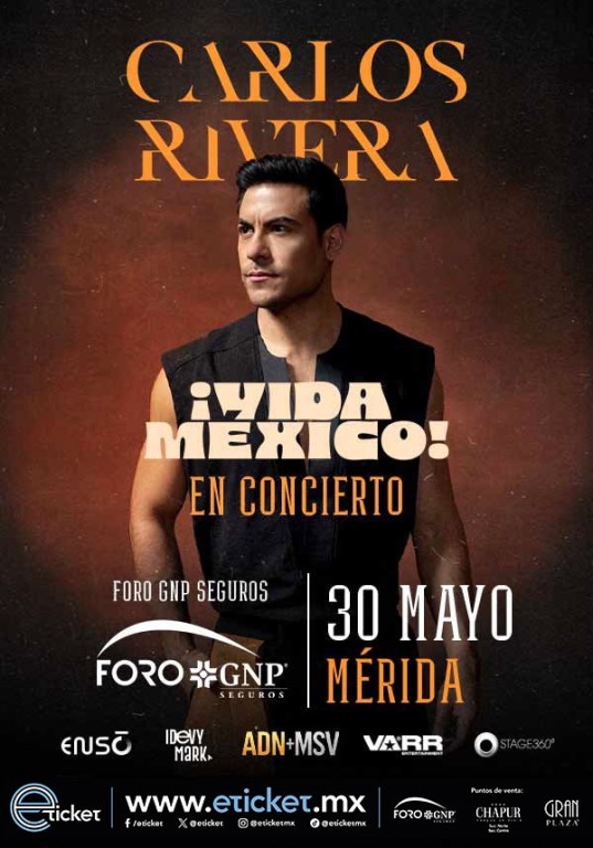 Anuncia Carlos Rivera concierto en M&eacute;rida