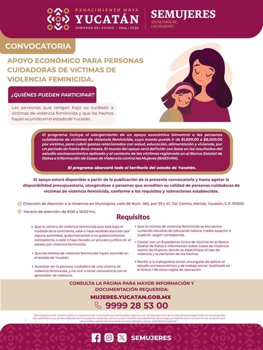 Otorga gobierno de $1,600 a $8,000 bimestrales para personas cuidadoras de v&iacute;ctimas de violencia feminicida