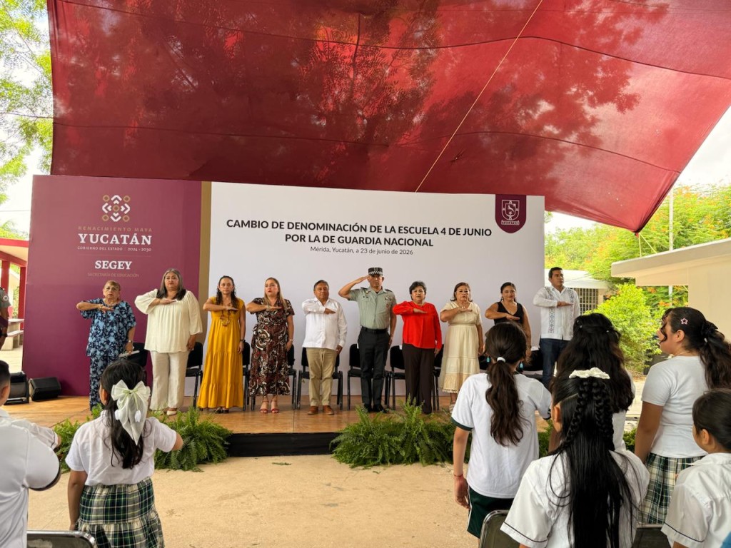 Renombran escuela primaria de M&eacute;rida como Guardia Nacional