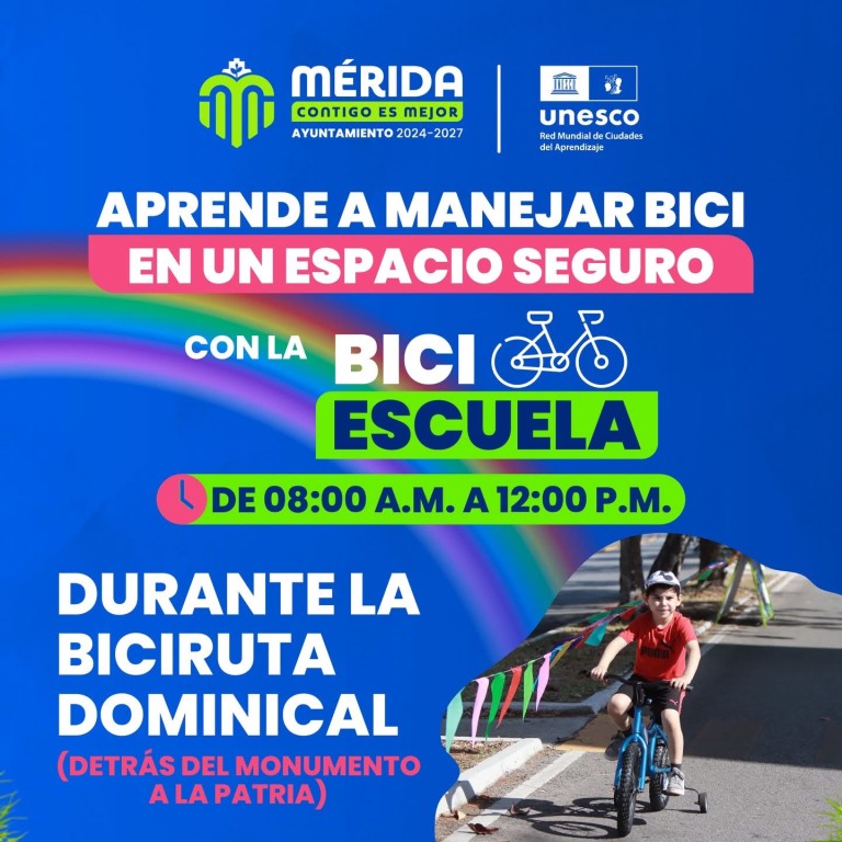 Aprenden decenas de niños a rodar cada semana en la Biciescuela