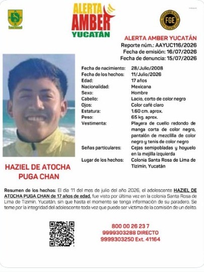 Lleva adolescente de Tizimín 5 días desaparecido