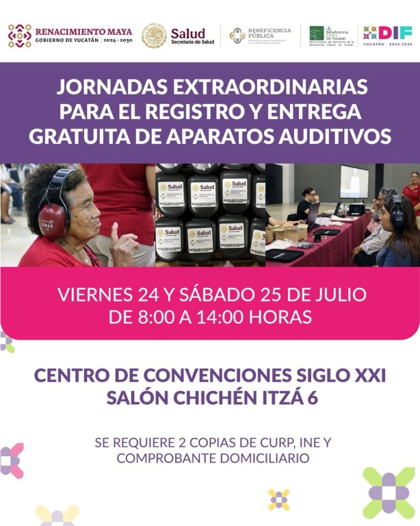Abre DIF Yucatán jornadas extraordinarias para registro y entrega gratuita de aparatos auditivos