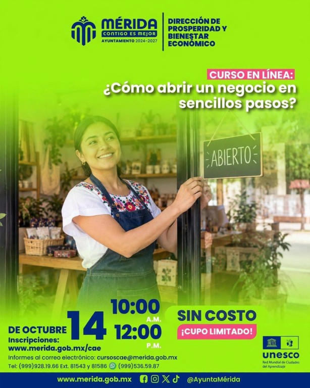 Invitan a curso en línea para formalizar negocios, en Mérida