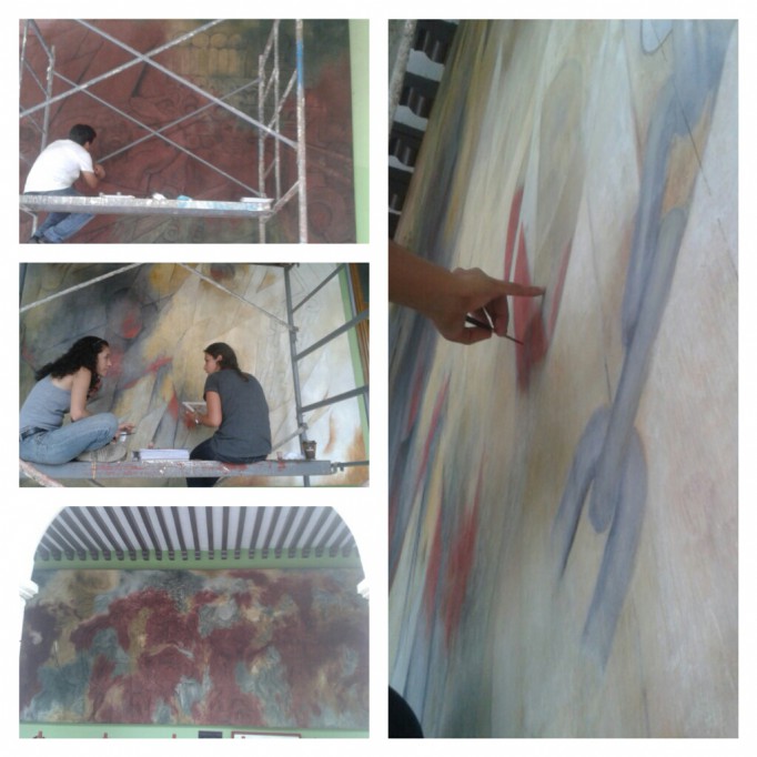 Al 80% la restauración de murales en Palacio de Gobierno Al 80% la restauración de murales en Palacio de Gobierno