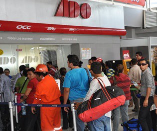 Aumenta 15% el flujo de pasajeros en el ADO por vacaciones Aumenta 15% el flujo de pasajeros en el ADO por vacaciones