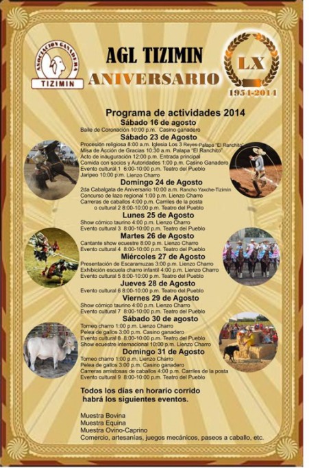 Ganaderos tizimileños tendrán programa nutrido en el 60 Aniversario del gremio Ganaderos tizimileños tendrán programa nutrido en el 60 Aniversario del gremio
