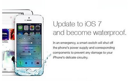 Anuncio falso del sistema iOS7 hace que usuarios sumerjan su iPhone en el agua Anuncio falso del sistema iOS7 hace que usuarios sumerjan su iPhone en el agua