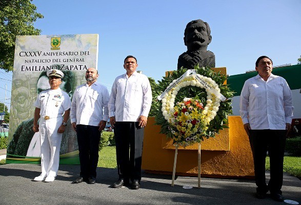 Conmemoran CXXXV aniversario del natalicio de Emiliano Zapata Conmemoran CXXXV aniversario del natalicio de Emiliano Zapata