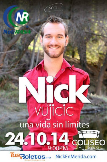 Nick Vujicic llegará a Mérida en el Coliseo Yucatán Nick Vujicic llegará a Mérida en el Coliseo Yucatán