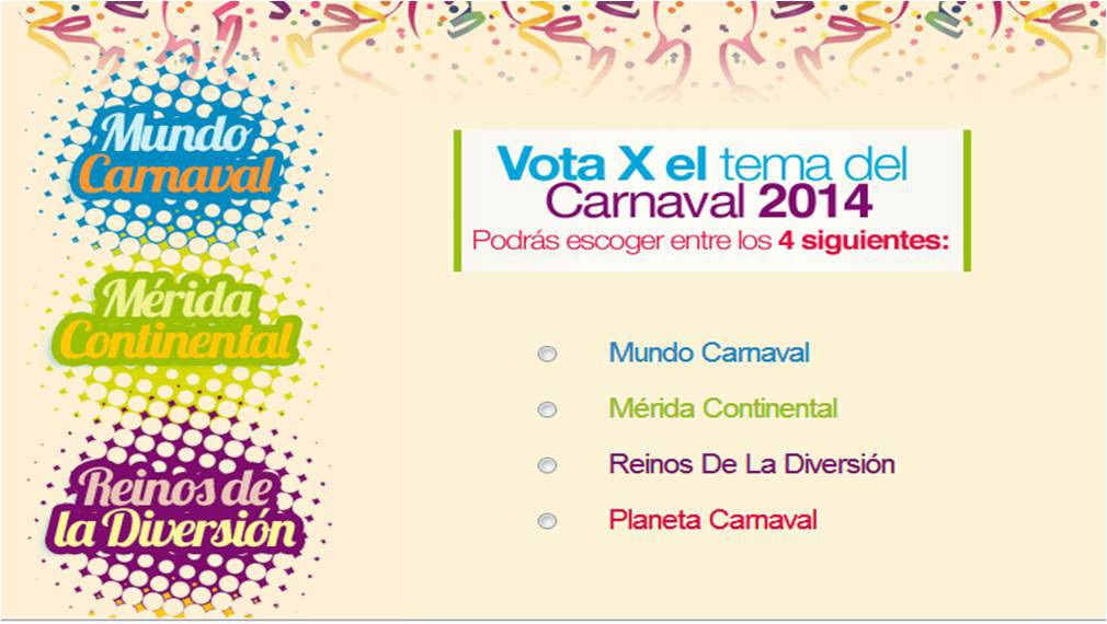 Meridanos podrán elegir por primera vez el tema del carnaval Meridanos podrán elegir por primera vez el tema del carnaval