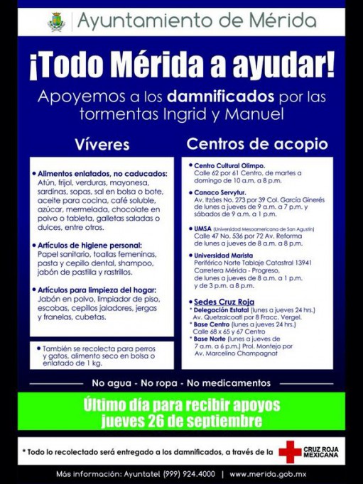 Solo 128 personas han colaborado en el centro de acopio del Olimpo de Mérida Solo 128 personas han colaborado en el centro de acopio del Olimpo de Mérida