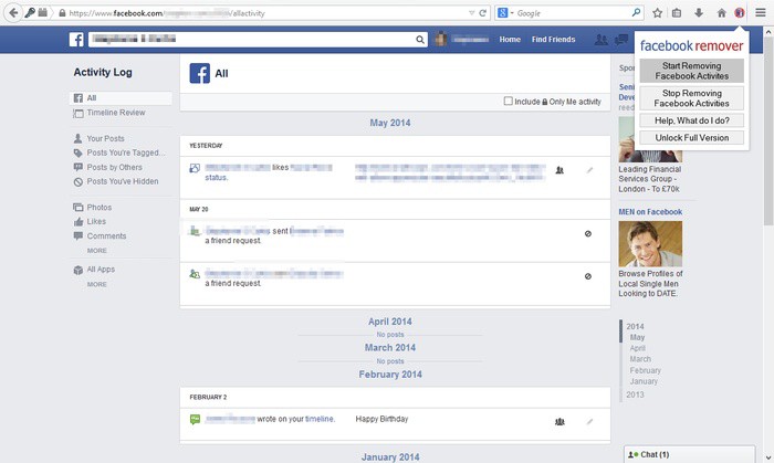 Elimina con un sólo click toda tu información de Facebook Elimina con un sólo click toda tu información de Facebook