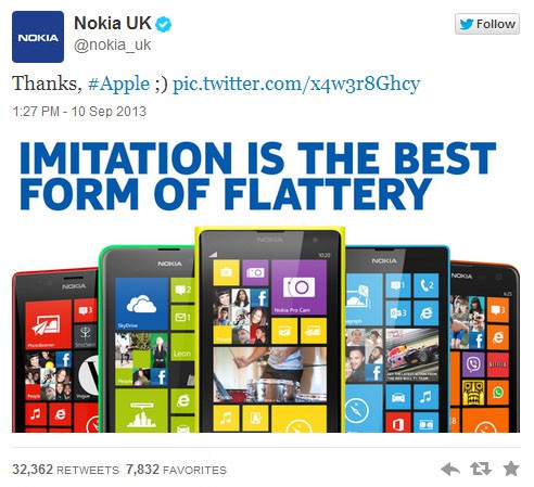 Nokia se burla del iPhone 5C en su cuenta oficial Nokia se burla del iPhone 5C en su cuenta oficial