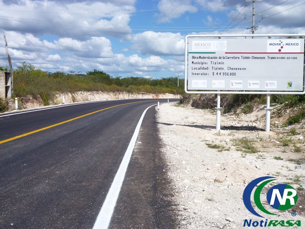 Lista la carretera Tizimín-Chenkekén Lista la carretera Tizimín-Chenkekén