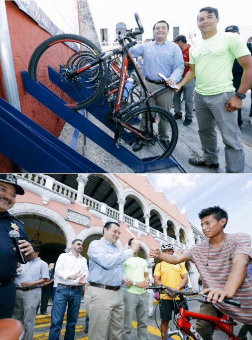 Se instalaron biciestacionamientos gratuitos en el centro de Mérida Se instalaron biciestacionamientos gratuitos en el centro de Mérida