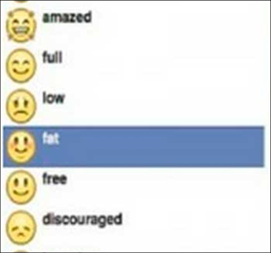 La emoción de facebook "me siento gordo" crea polémica La emoción de facebook "me siento gordo" crea polémica