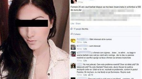 Ofrece a través de facebook 523 dólares al hombre que la embarace Ofrece a través de facebook 523 dólares al hombre que la embarace