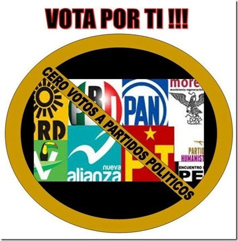 Una campaña social propone ya no votar por partidos políticos Una campaña social propone ya no votar por partidos políticos