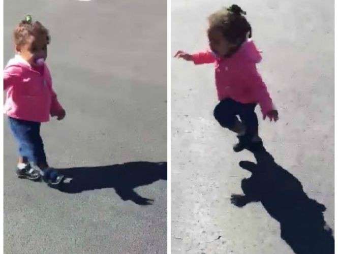 Bebé huye por miedo a su sombra Bebé huye por miedo a su sombra