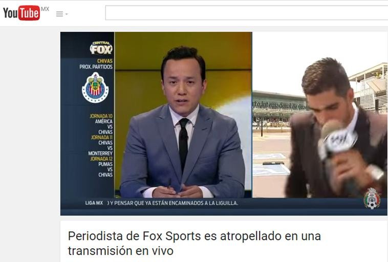Atropellan a un periodista en plena transmision en vivo Atropellan a un periodista en plena transmision en vivo
