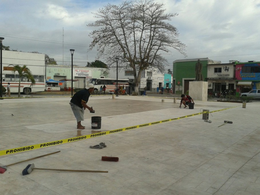 Avances del parque Juárez de Tizimín en un 80 % Avances del parque Juárez de Tizimín en un 80 %
