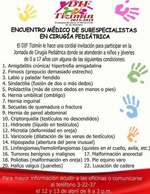 Invitan a tizimileños a jornadas pediátricas Invitan a tizimileños a jornadas pediátricas