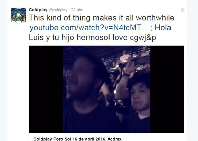 Niño autista conmueve a Coldplay Niño autista conmueve a Coldplay