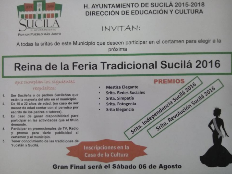 Sucilá busca a representante de su próxima feria