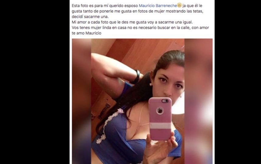 Le da lección a su marido por andar dando likes Le da lección a su marido por andar dando likes