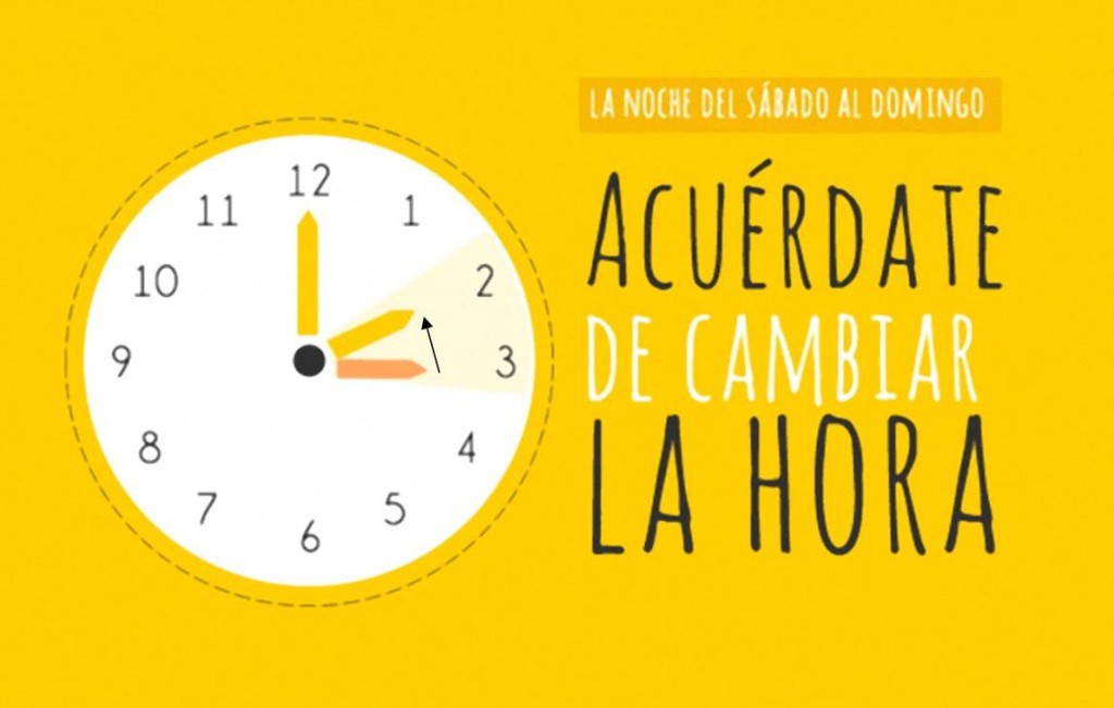 El cambio de horario es este domingo El cambio de horario es este domingo