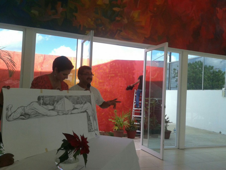 Pintan mural tridimensional en la Casa de la Cultura de Tizimín Pintan mural tridimensional en la Casa de la Cultura de Tizimín