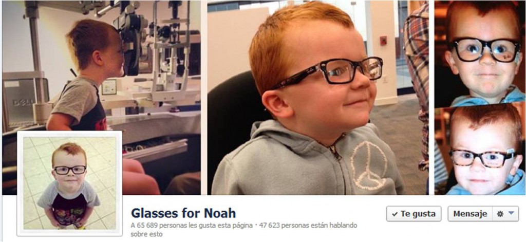 Una mamá hace una campaña en Facebook para que su hijo use lentes Una mamá hace una campaña en Facebook para que su hijo use lentes
