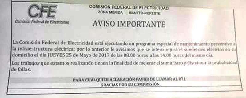 Circulan información falsa a nombre de la CFE Circulan información falsa a nombre de la CFE