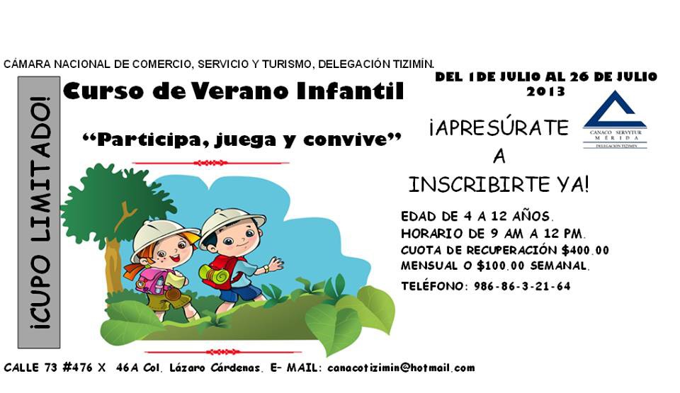 TIZIMIN: Opciones para vacaciones de verano.\r\n TIZIMIN: Opciones para vacaciones de verano.\r\n