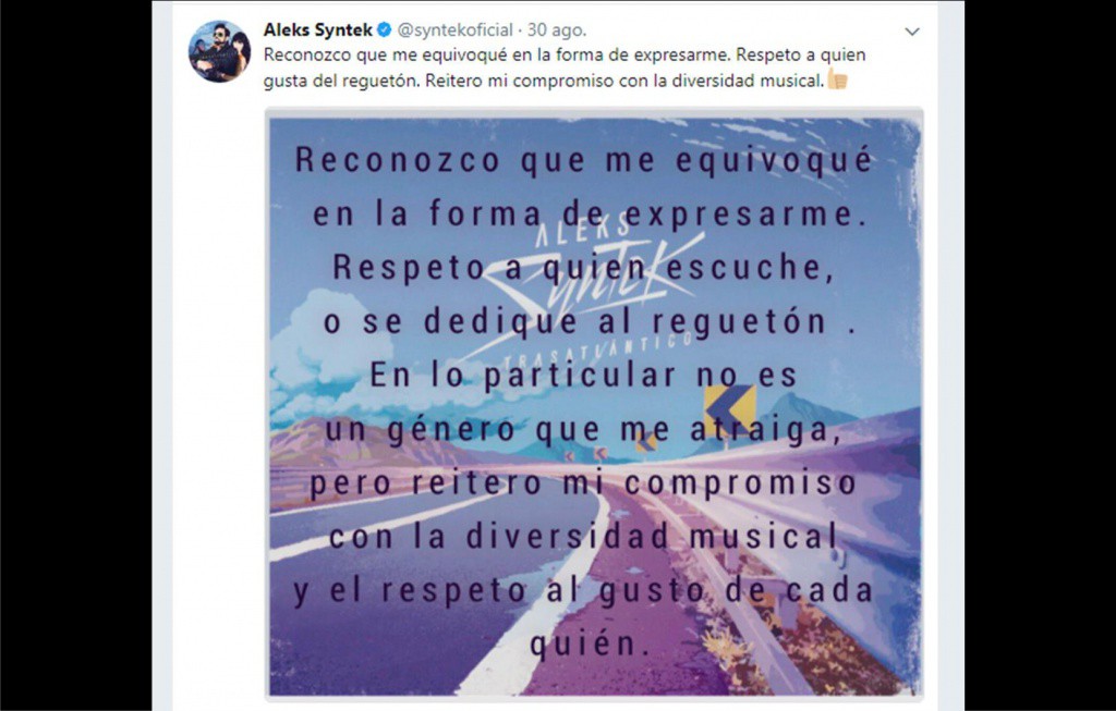 Alex Syntek se disculpa por sus declaraciones Alex Syntek se disculpa por sus declaraciones