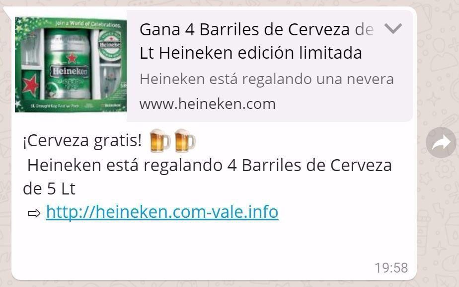 Alertan sobre falsa promoción por Whatsapp Alertan sobre falsa promoción por Whatsapp