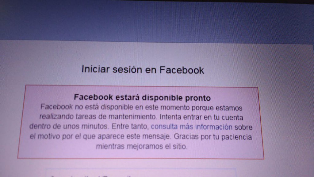 Caída mundial de Facebook Caída mundial de Facebook