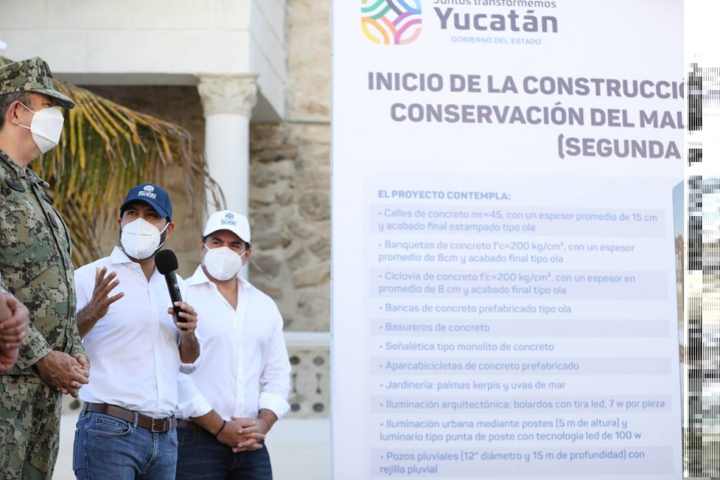 Comenzó la construcción de la segunda etapa de la modernización del malecón de Progreso Comenzó la construcción de la segunda etapa de la modernización del malecón de Progreso