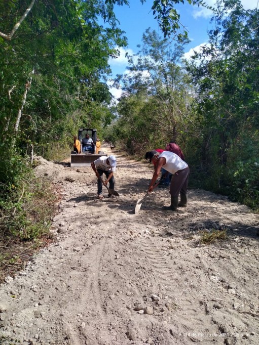 Campesinos y ganaderos de Tizimín reparan camino Campesinos y ganaderos de Tizimín reparan camino