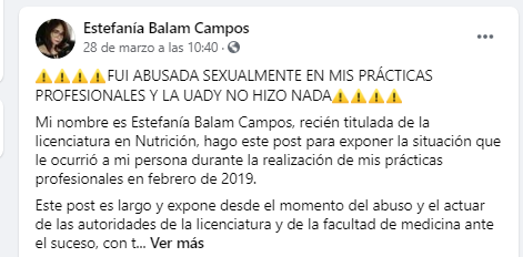 Estudiante denuncia abuso sexual y no fue escuchada por la UADY Estudiante denuncia abuso sexual y no fue escuchada por la UADY