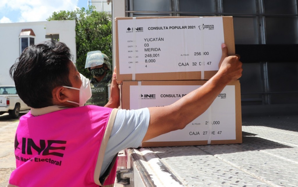 Llegan a Yucatán 1.6 millones de papeletas para consulta popular Llegan a Yucatán 1.6 millones de papeletas para consulta popular