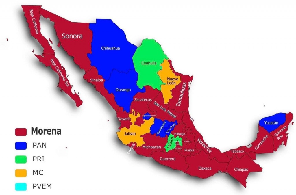 Así luce el mapa político de México después de las Elecciones Así luce el mapa político de México después de las Elecciones