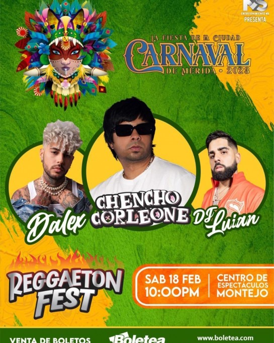 Mérida vivirá el Reggaeton Fest este 18 de febrero Mérida vivirá el Reggaeton Fest este 18 de febrero