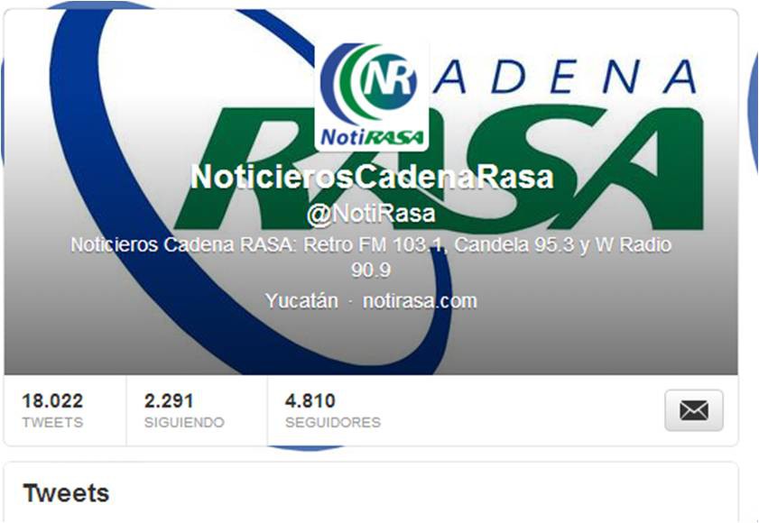 Noticieros Cadena Rasa también se encuentra en la red. Noticieros Cadena Rasa también se encuentra en la red.