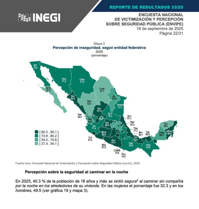Se mantiene Yucatán entre los estados más seguros, según la Envipe 2025