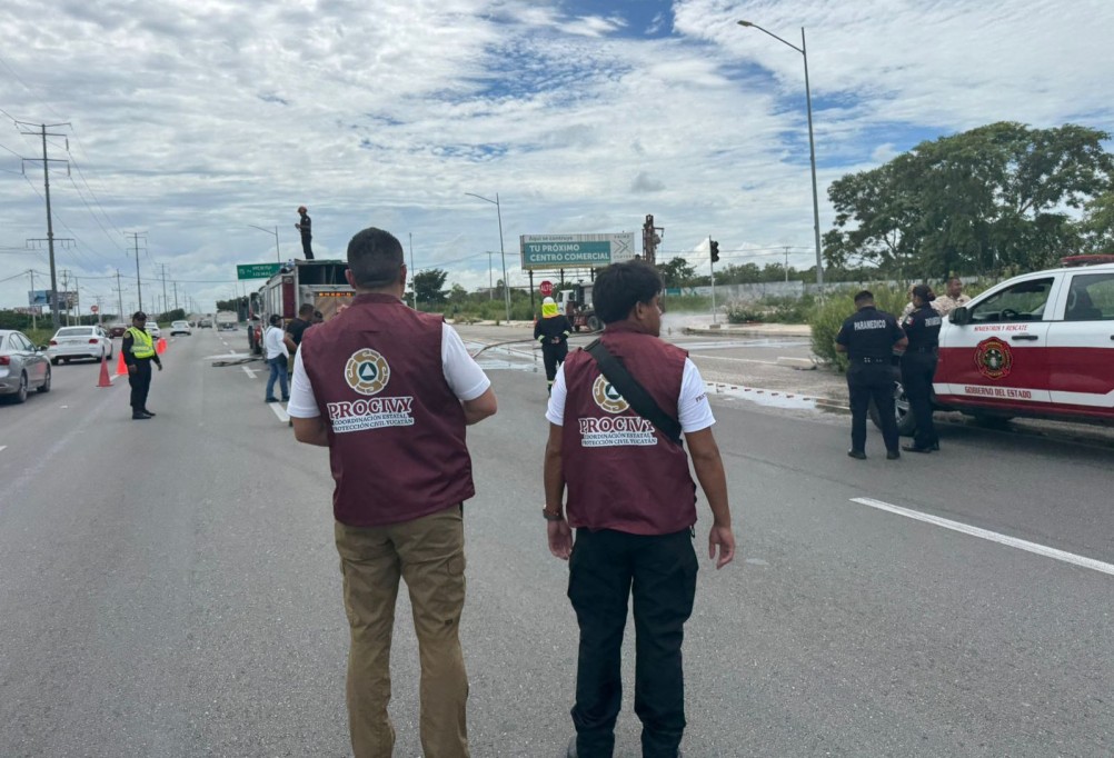 Controlan fuga de gas natural en la carretera Mérida-Progreso